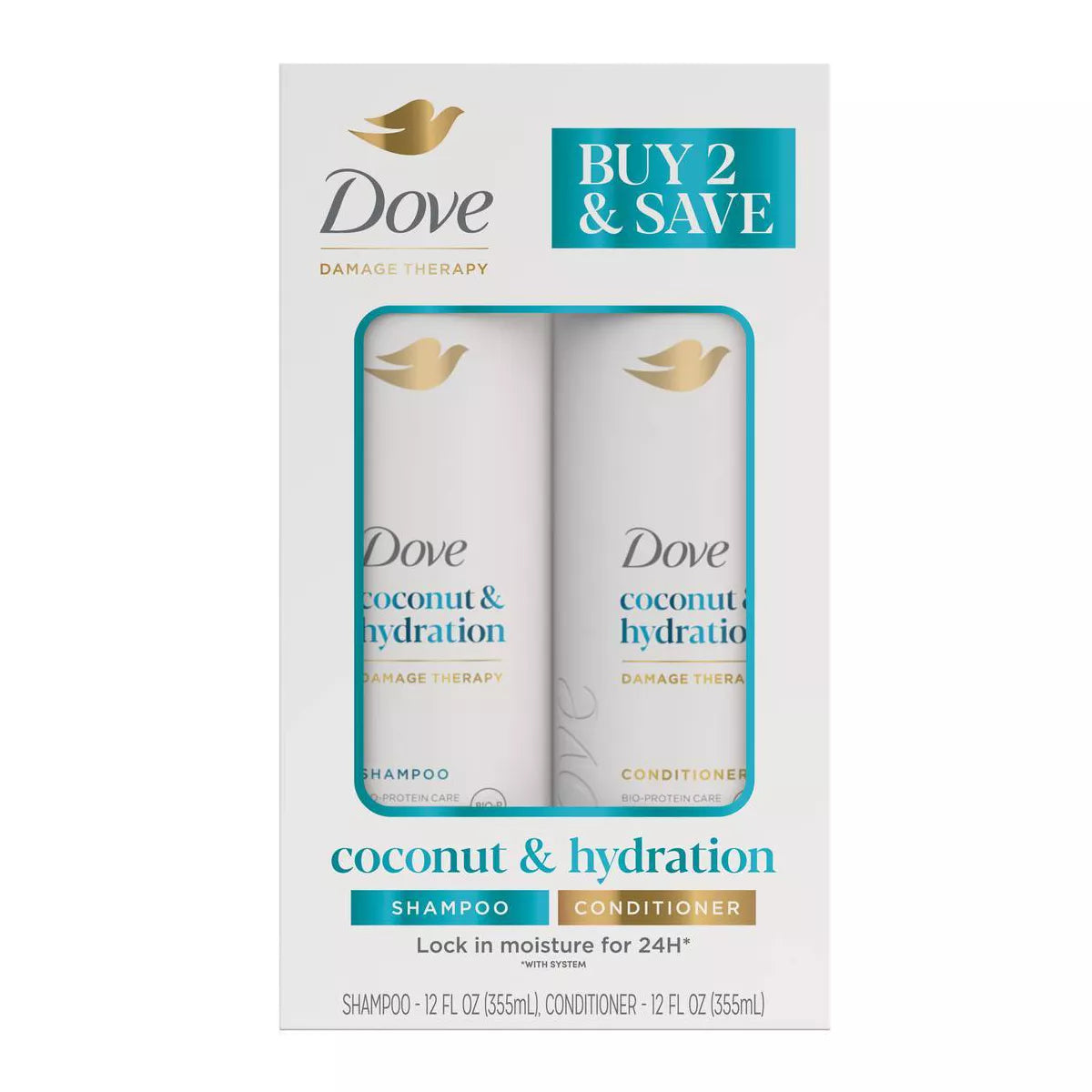 Dove Beauty Coconut & Hydration Shampoo & Conditioner Set - 12 Fl Oz/ 2Ct: for All Hair Types, Vegan, Moisturizing, Deep Hydration