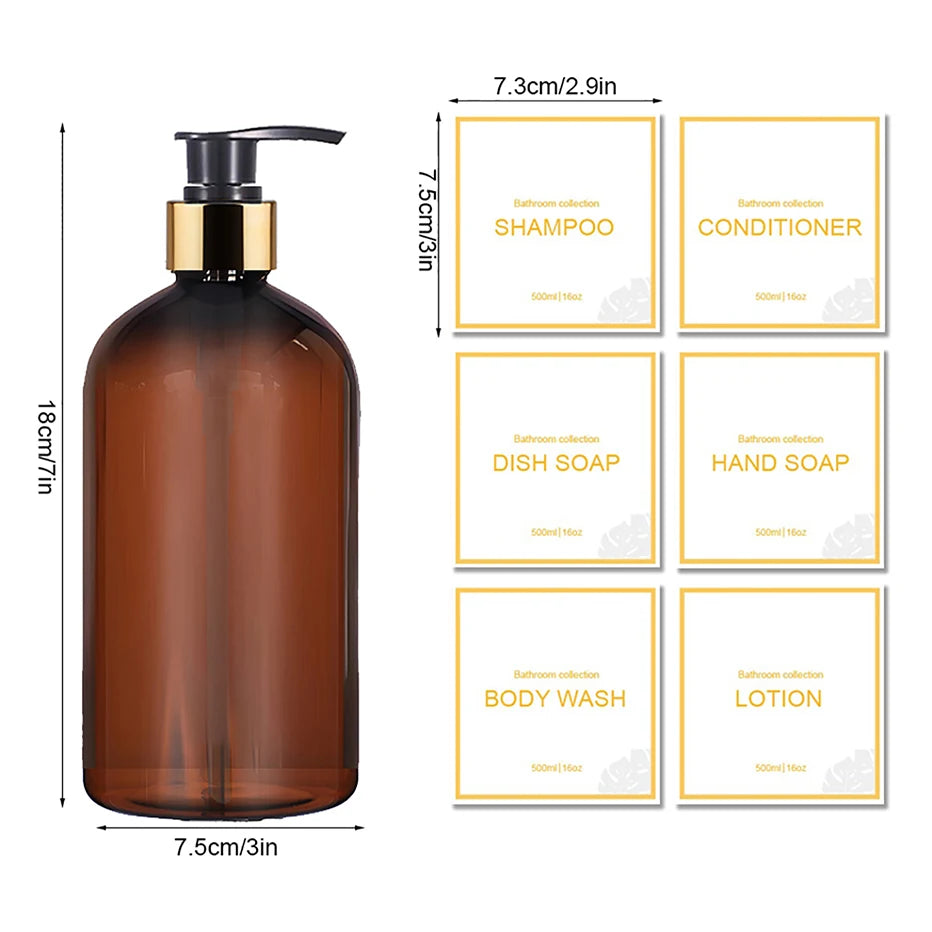 3Pcs Bathroom Shower Dispenser Set Refillable Pump Clear Shampoo Conditioner Body Wash Dispenser Bath Soap Bottle