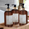 3Pcs Bathroom Shower Dispenser Set Refillable Pump Clear Shampoo Conditioner Body Wash Dispenser Bath Soap Bottle
