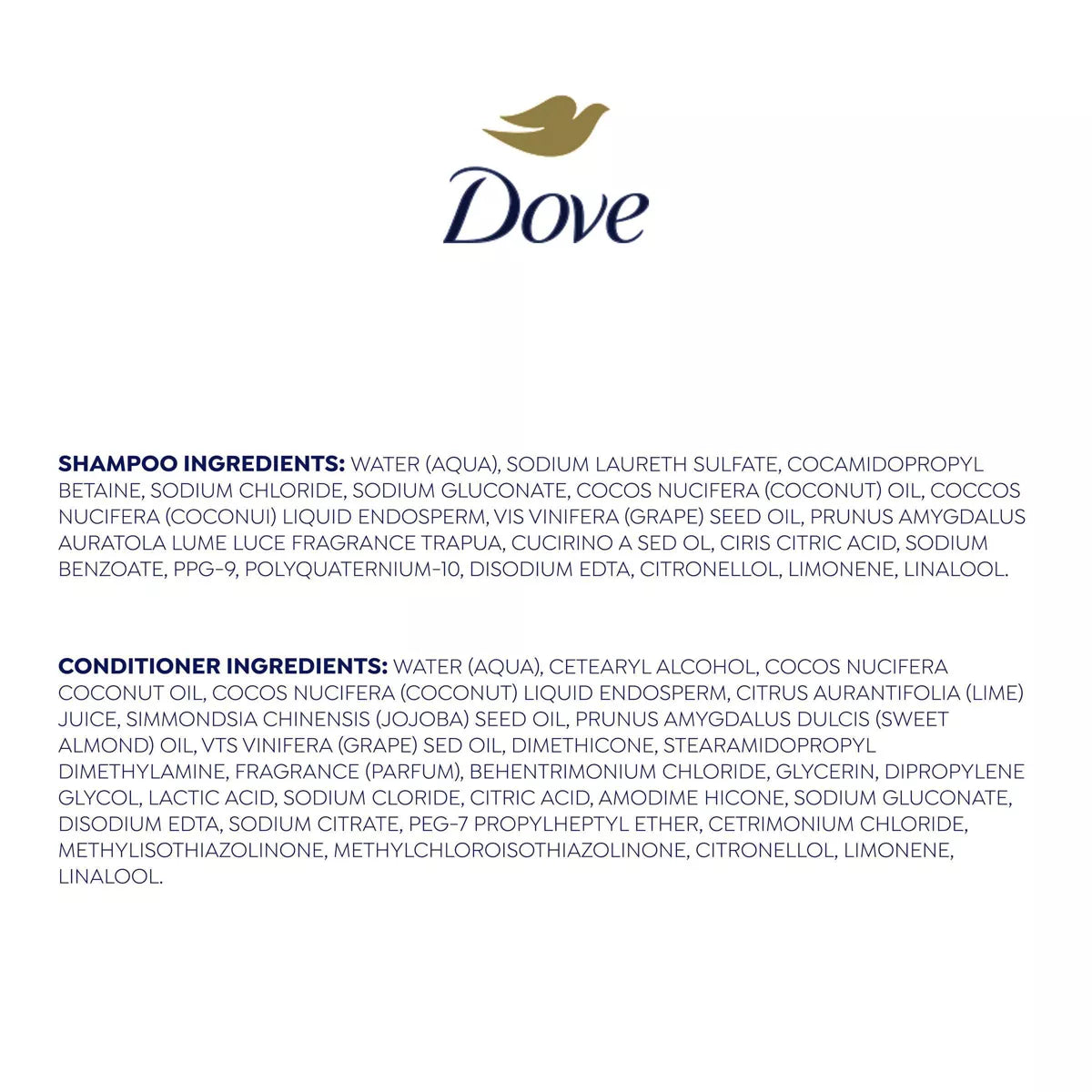 Dove Beauty Coconut & Hydration Shampoo & Conditioner Set - 12 Fl Oz/ 2Ct: for All Hair Types, Vegan, Moisturizing, Deep Hydration