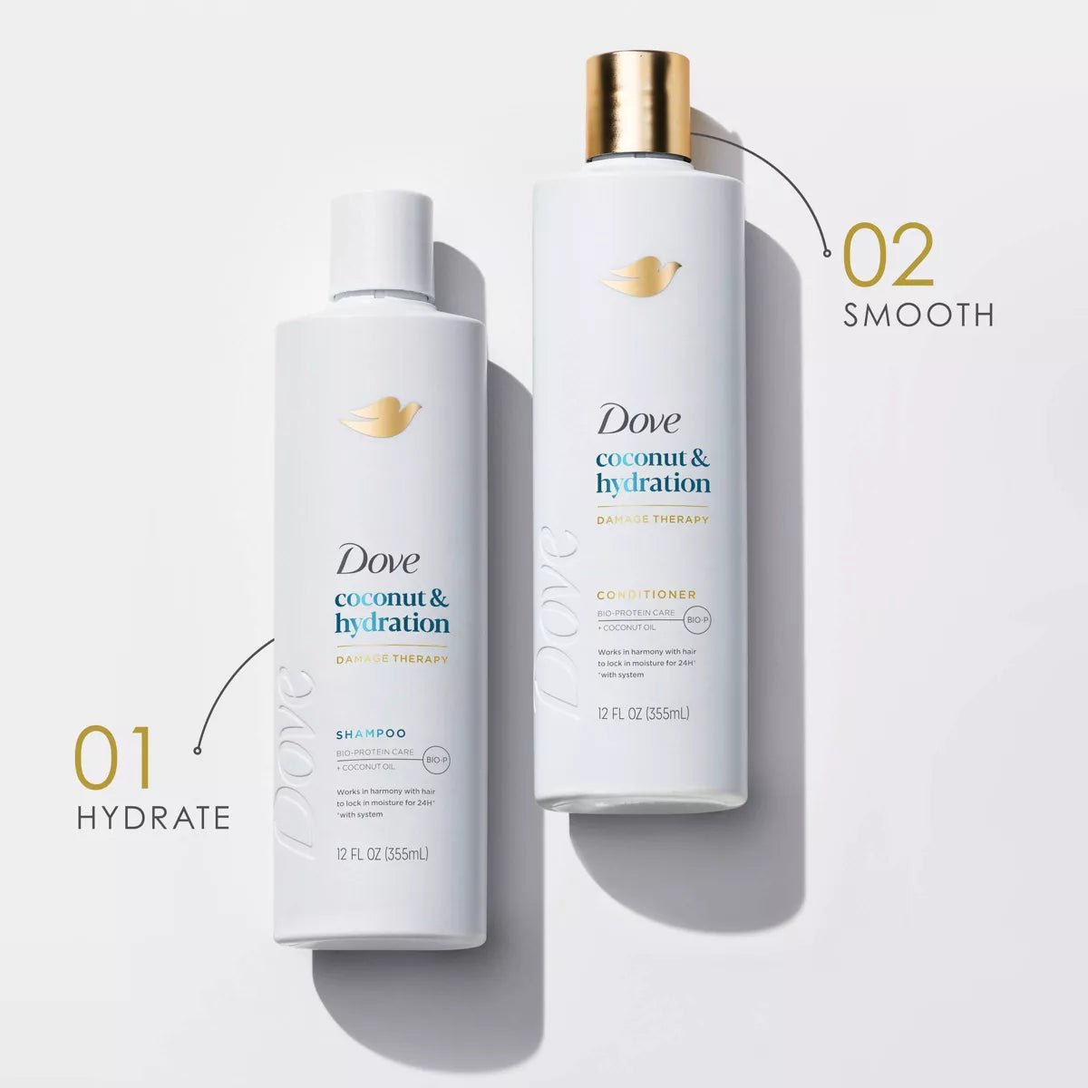 Dove Beauty Coconut & Hydration Shampoo & Conditioner Set - 12 Fl Oz/ 2Ct: for All Hair Types, Vegan, Moisturizing, Deep Hydration