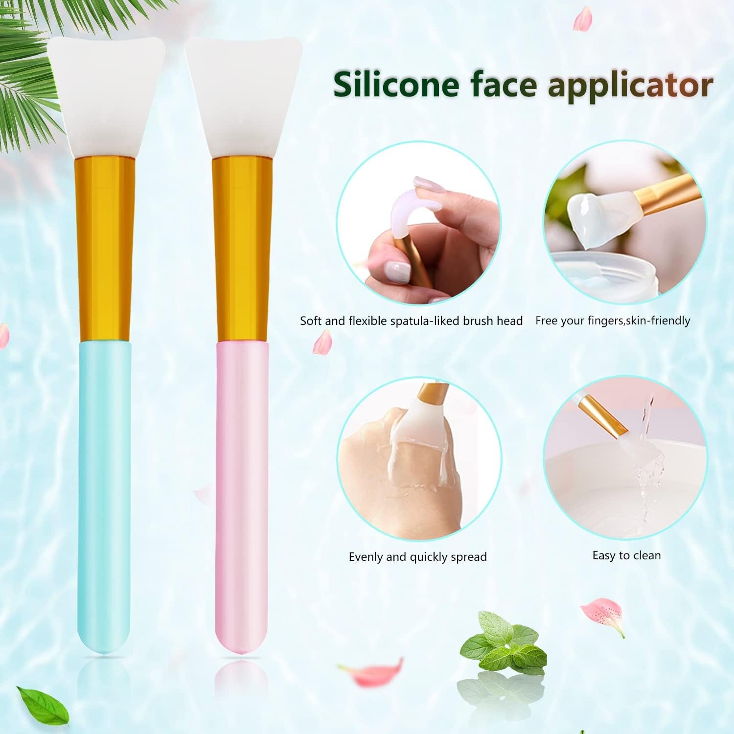 6 PCS Silicone Face Scrubber Brush Set, 2Pcs Lip Scrub Brushes and Face Cleansing Brush Silicone Exfoliator Tool and Facial Applicator for Women Men