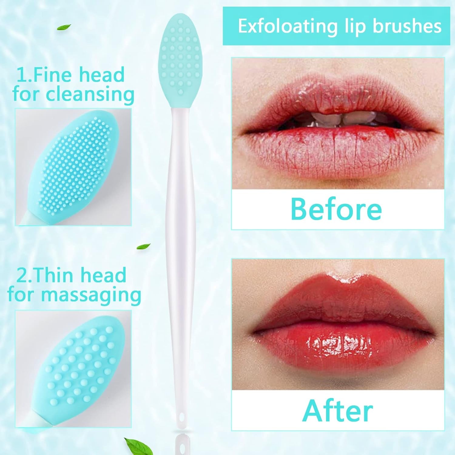 6 PCS Silicone Face Scrubber Brush Set, 2Pcs Lip Scrub Brushes and Face Cleansing Brush Silicone Exfoliator Tool and Facial Applicator for Women Men