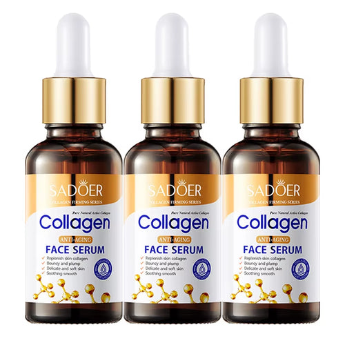 1/2/3Pcs  Collagen Face Serum Skincare Facial Essence Liquid Anti-Aging Moisturizing Nourishing Facial Serum Skin Care