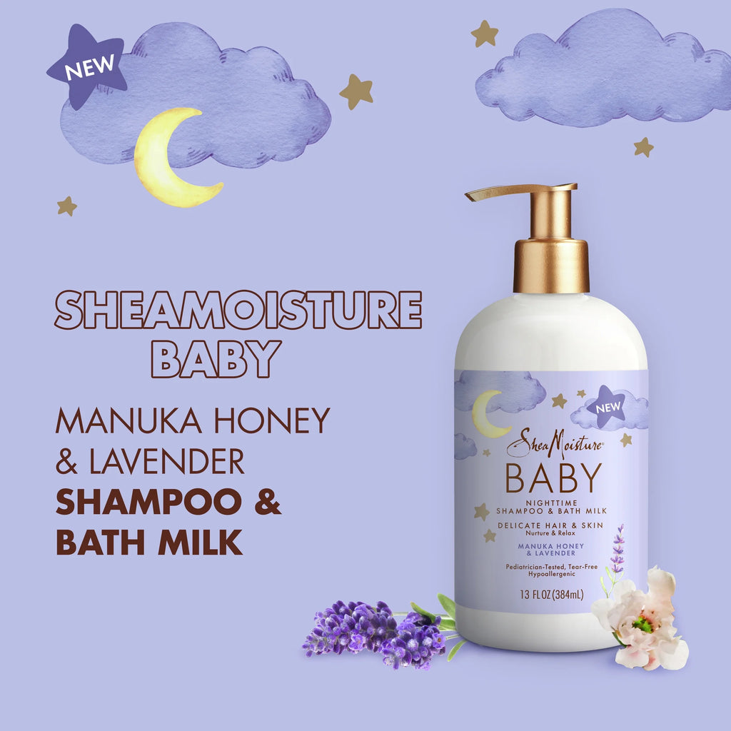(2 Pack)  Baby Nighttime Shampoo & Bath Milk Manuka Honey & Lavender All Hair, 13 Oz